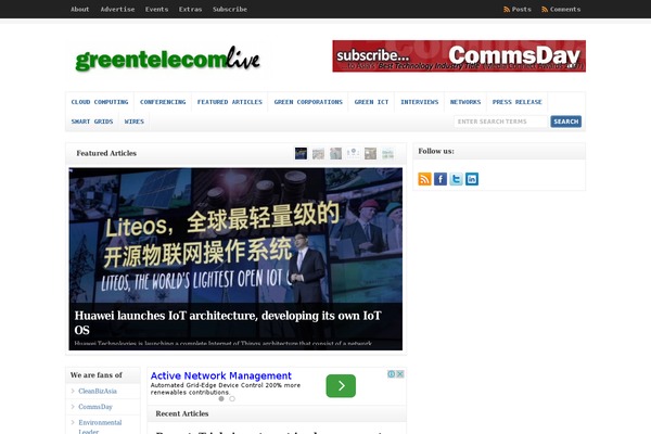 greentelecomlive.com site used Wp-clear320