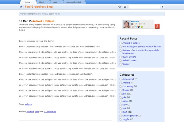 gregoire.org site used Googlechrome