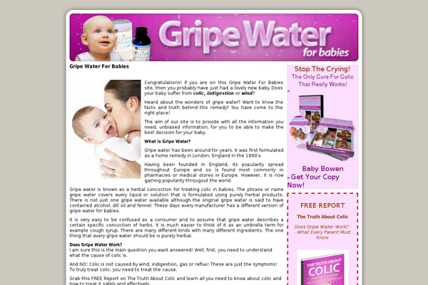 gripewaterforbabies.org site used Yast