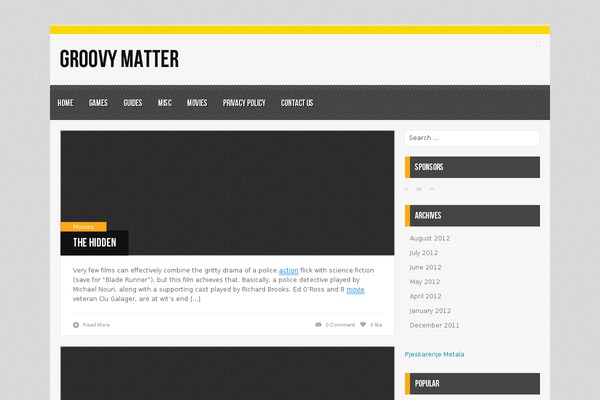 Myst theme site design template sample