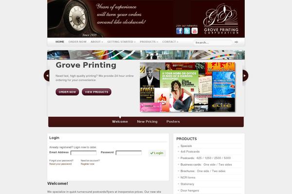 GROVE theme site design template sample