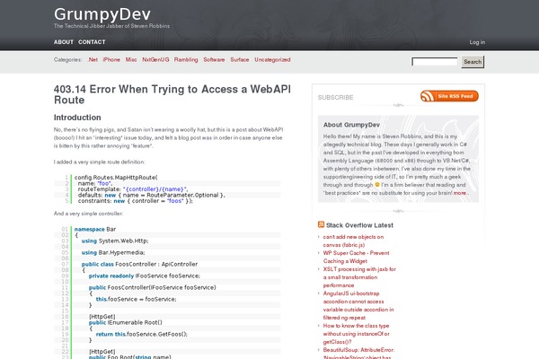 Carrington Blog theme site design template sample
