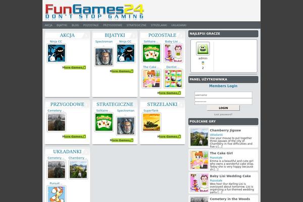 FunGames theme site design template sample