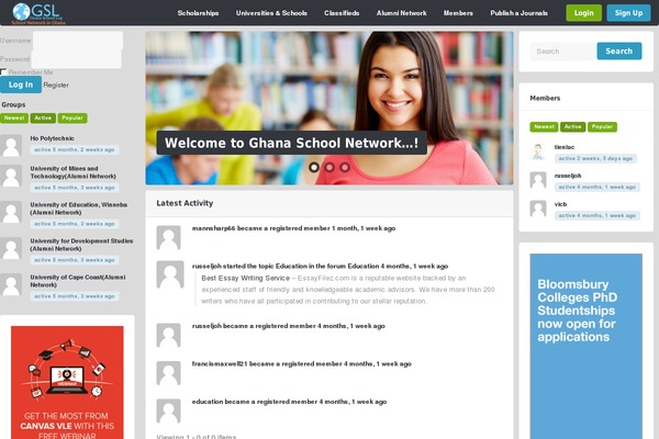 Site using BuddyMenu BuddyLinks plugin