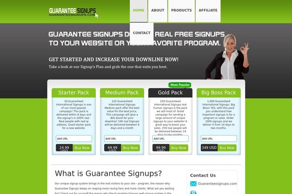 guaranteesignups.com site used Trafficsmania