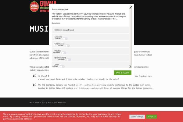 guavaentertainment.com site used Music-band