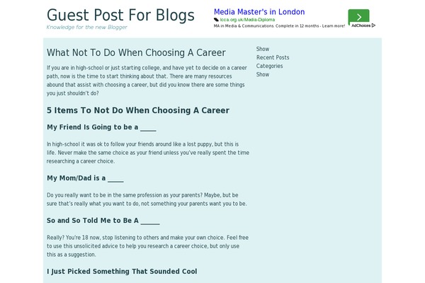 Prose theme site design template sample