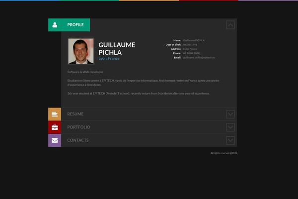 Cv theme site design template sample