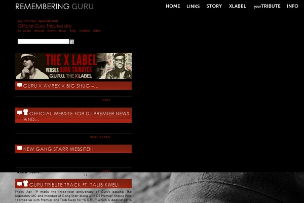 gurutributes.com site used Gurutributev2
