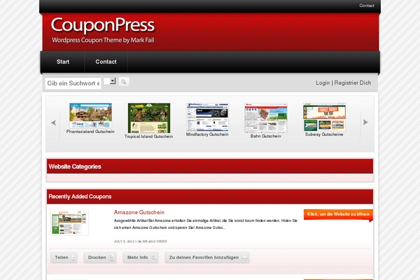 Couponpress theme site design template sample