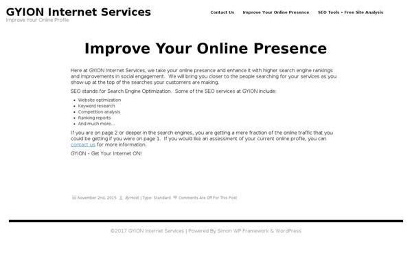 gyion.com site used Simon WP Framework