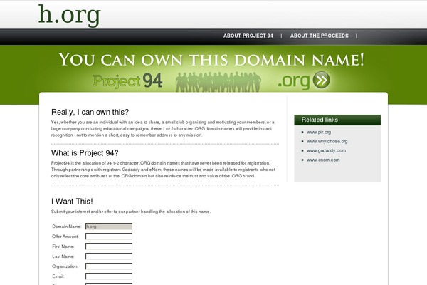 h.org site used Project94