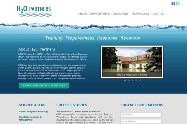 H2o theme site design template sample