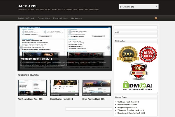 hack-appl.com site used Arras Theme