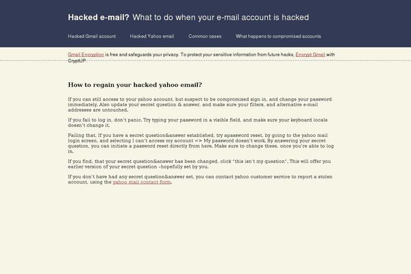 hacked-email.com site used Studiopress_red