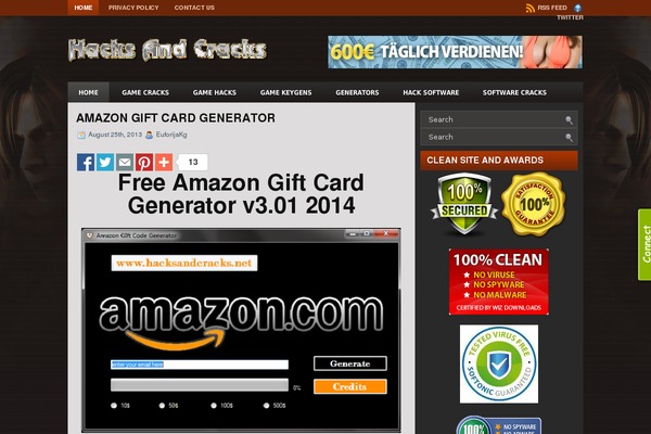 hacksandcracks.net site used Game Star