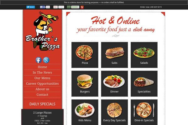 Eatery theme site design template sample