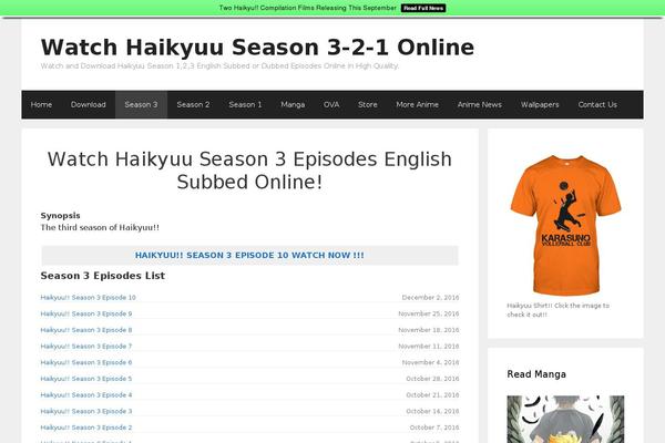 haikyuu2.com site used Animepress