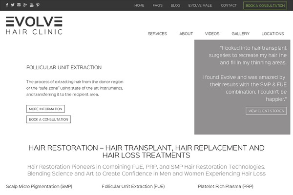 hairreplicationsolutions.com site used Evolve_hair_clinic