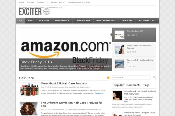 Exciter theme site design template sample