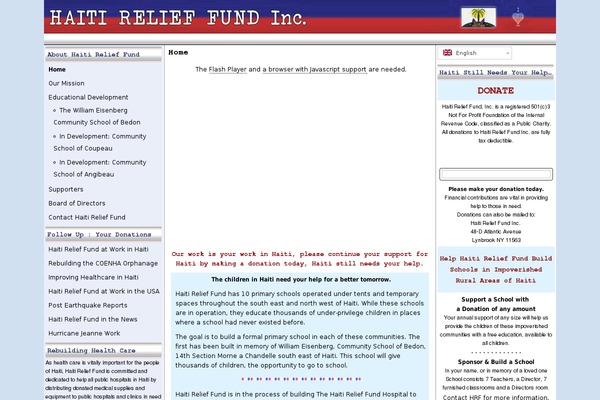 haitirelieffund.org site used Constructor