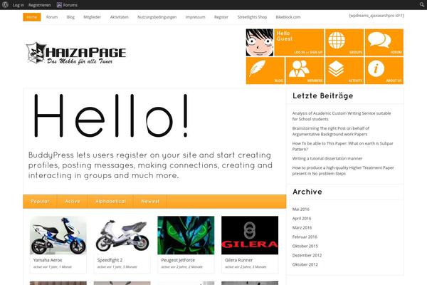 OneCommunity theme site design template sample