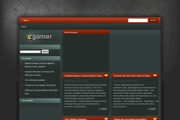 eGamer theme site design template sample