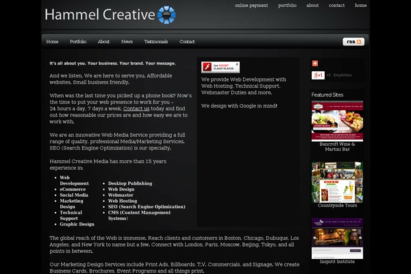 hammelcreativemedia.com site used Pixeled