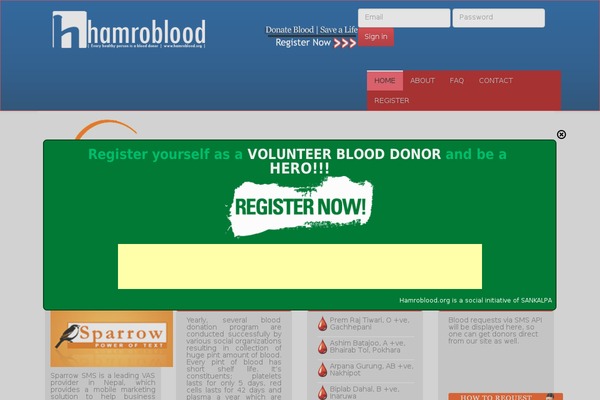 hamroblood.com site used zeeVision