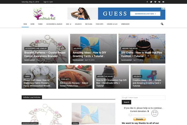 handmade4all.com site used Pinboard