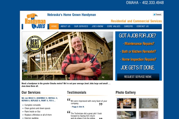 Handyman theme site design template sample