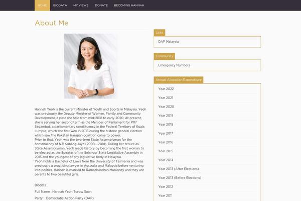 hannahyeoh.com site used Hannah