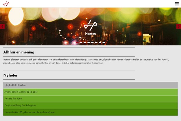 Hansen theme site design template sample