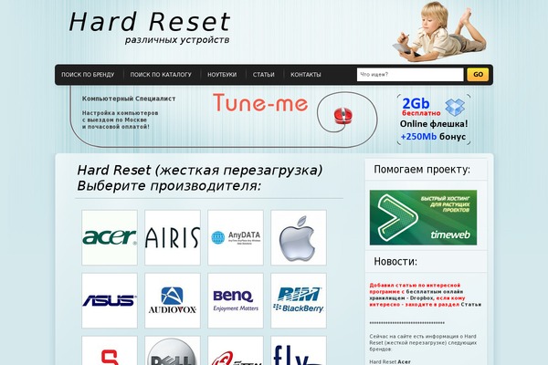 DynaBlue theme site design template sample
