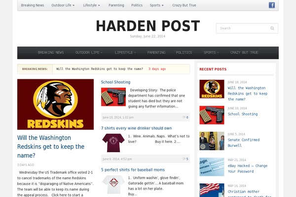 Tribune theme site design template sample