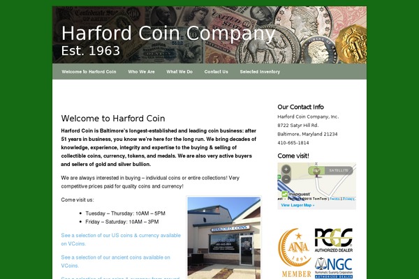 harfordcoin.com site used Wptclassic
