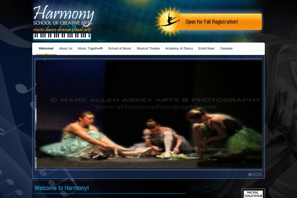 Harmony theme site design template sample