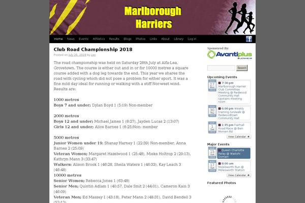harriers.net.nz site used Mhc