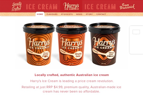 harrysicecream.com site used Harrys