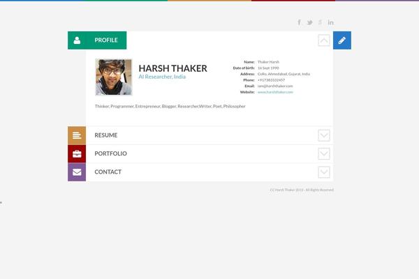 Cv theme site design template sample