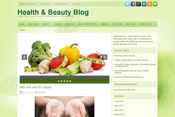 Beautifulskin theme site design template sample