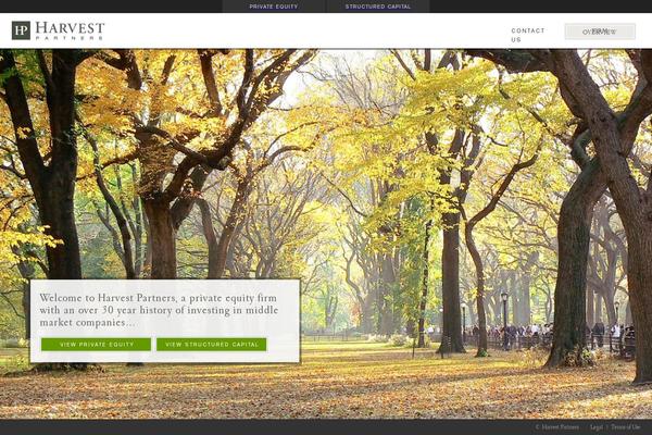 Harvest theme site design template sample