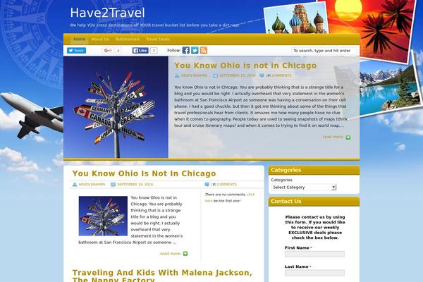 Travel Blogger theme site design template sample