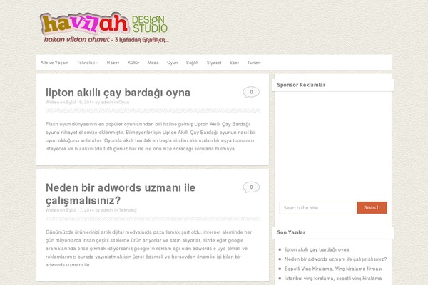 Blog theme site design template sample