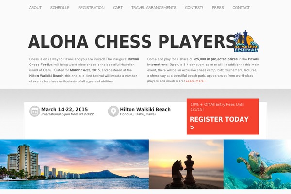 hawaiichessfestival.com site used Event Manager