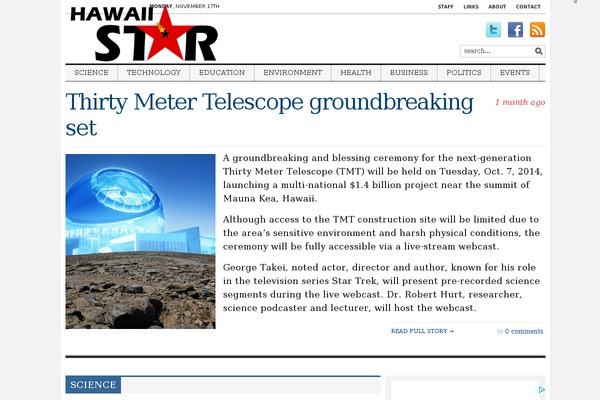 Tribune theme site design template sample