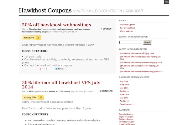 hawkhostcoupon.com site used Notes-blog-core-theme