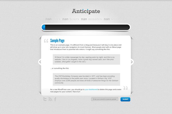 Site using Anticipate plugin