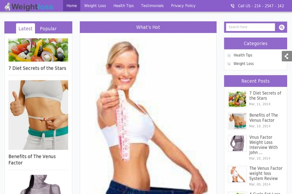 Weightloss theme site design template sample