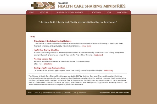 healthcaresharing.org site used Sm